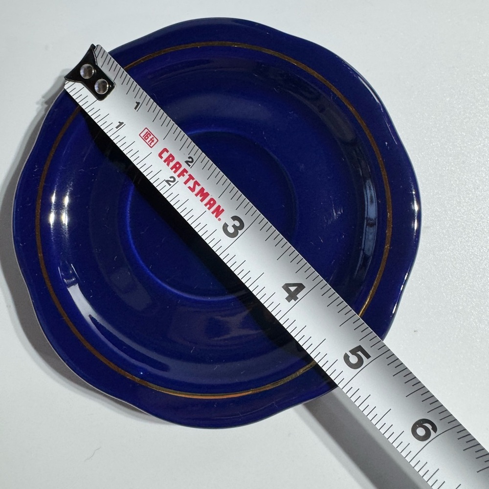 Set Of 12 Cobalt Blue Gold Waechtersbach W Germany Winter Dream 5” saucer Plates - Picture 3 of 6